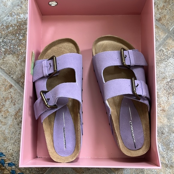 Free People x Intentionally Rule Breaker Platform Suede Sandals Sz 9 NIB - Picture 5 of 12